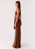 Olive Bloom Maxi Dress - Chocolate - 图片 3