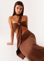 Olive Bloom Maxi Dress - Chocolate - 图片 6