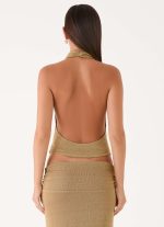 Olyssia Shimmer Embellished Top - Shimmer Gold - 图片 2