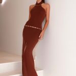 Opaline Knit Maxi Dress - Chocolate