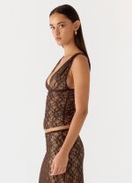Options Lace Top - Chocolate - 图片 4