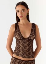 Options Lace Top - Chocolate - 图片 6