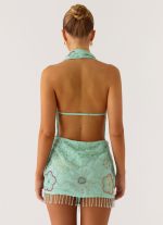 Outlaw Beaded Mini Dress - Mint Aqua - 图片 3