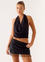 Overload Beaded Mini Skirt - Black - 图片 5