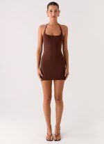 Palm Beach Mini Dress - Chocolate - 图片 2