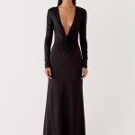 Palm Haze Maxi Dress - Black