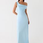 Palm Royal Maxi Dress - Ice Blue