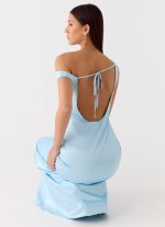 Palm Royal Maxi Dress - Ice Blue - 图片 6