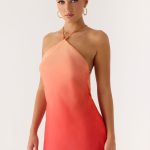 Palm Sugar Beaded Mini Dress - Sunset Ombre