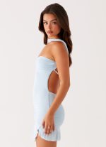 Pari Open Back Mini Dress - Pastel Blue - 图片 3