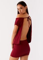 Paulie Mini Dress - Maroon - 图片 4