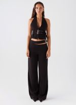 Rina Belt Halterneck Top - Black - 图片 3