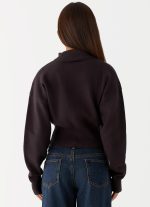 Episode High Neck Cardigan - Charcoal - 图片 4