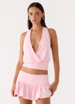Pinki Beaded Halter Top - Pink - 图片 5