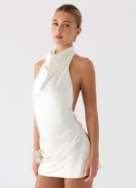 Play It Out Cowl Mini Dress - Ivory - 图片 3