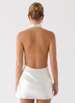 Play It Out Cowl Mini Dress - Ivory - 图片 4