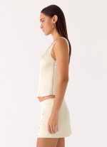 Posy Satin Top - Ivory - 图片 2