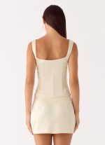 Posy Satin Top - Ivory - 图片 3