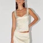 Posy Satin Top - Ivory