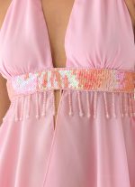 Put It Straight Beaded Sequin Top - Baby Pink - 图片 5