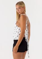 Quiero Backless Top - White Polka Dot - 图片 6