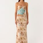 React Strapless Maxi Dress - Desert Blur