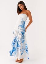 Rebecca Maxi Dress - Blue Floral Print - 图片 5