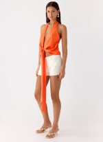Right Back Halter Top - Orange - 图片 3