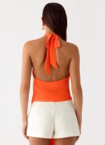 Right Back Halter Top - Orange - 图片 2