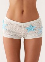 Ripple Effect Mini Shorts - Ivory - 图片 5