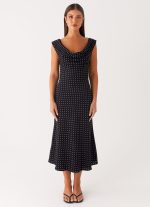 Role Model Maxi Dress - Black Polka Dot - 图片 3