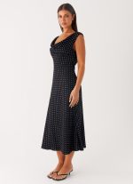 Role Model Maxi Dress - Black Polka Dot - 图片 4