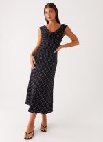 Role Model Maxi Dress - Black Polka Dot - 图片 6