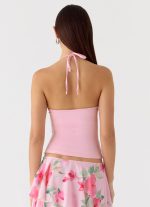 Roll Out Halter Top - Petal Pink - 图片 3
