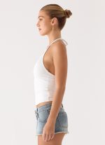 Roll Out Halter Top - White - 图片 3