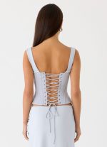 Romana Corset Top - Misty Blue - 图片 3
