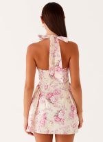 Rosalie Halter Mini Dress - Vintage Pink Floral - 图片 4