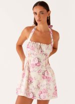 Rosalie Halter Mini Dress - Vintage Pink Floral - 图片 6