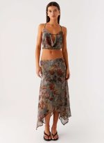 Rosewood Low Rise Midi Skirt - Vintage Blossom - 图片 6