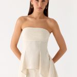 Rossi Hanky Hem Linen Top - Oatmeal