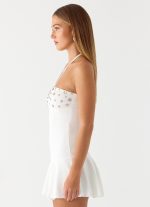 Sabelle Halter Mini Dress - White - 图片 6