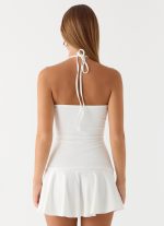 Sabelle Halter Mini Dress - White - 图片 7
