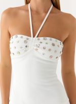 Sabelle Halter Mini Dress - White - 图片 9