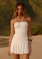 Sabelle Halter Mini Dress - White - 图片 2