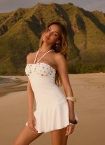 Sabelle Halter Mini Dress - White - 图片 3