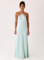 Samaria Halter Maxi Dress - Aqua - 图片 4