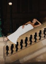 Sassafras Beaded Flower Strapless Maxi Dress - White - 图片 5