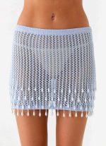 Scorpio Crochet Mini Skirt - Blue - 图片 5