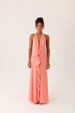 Attina Halter Maxi Dress - Coral - 图片 11