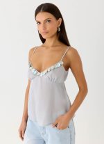 Selina Cami Top - Misty Blue